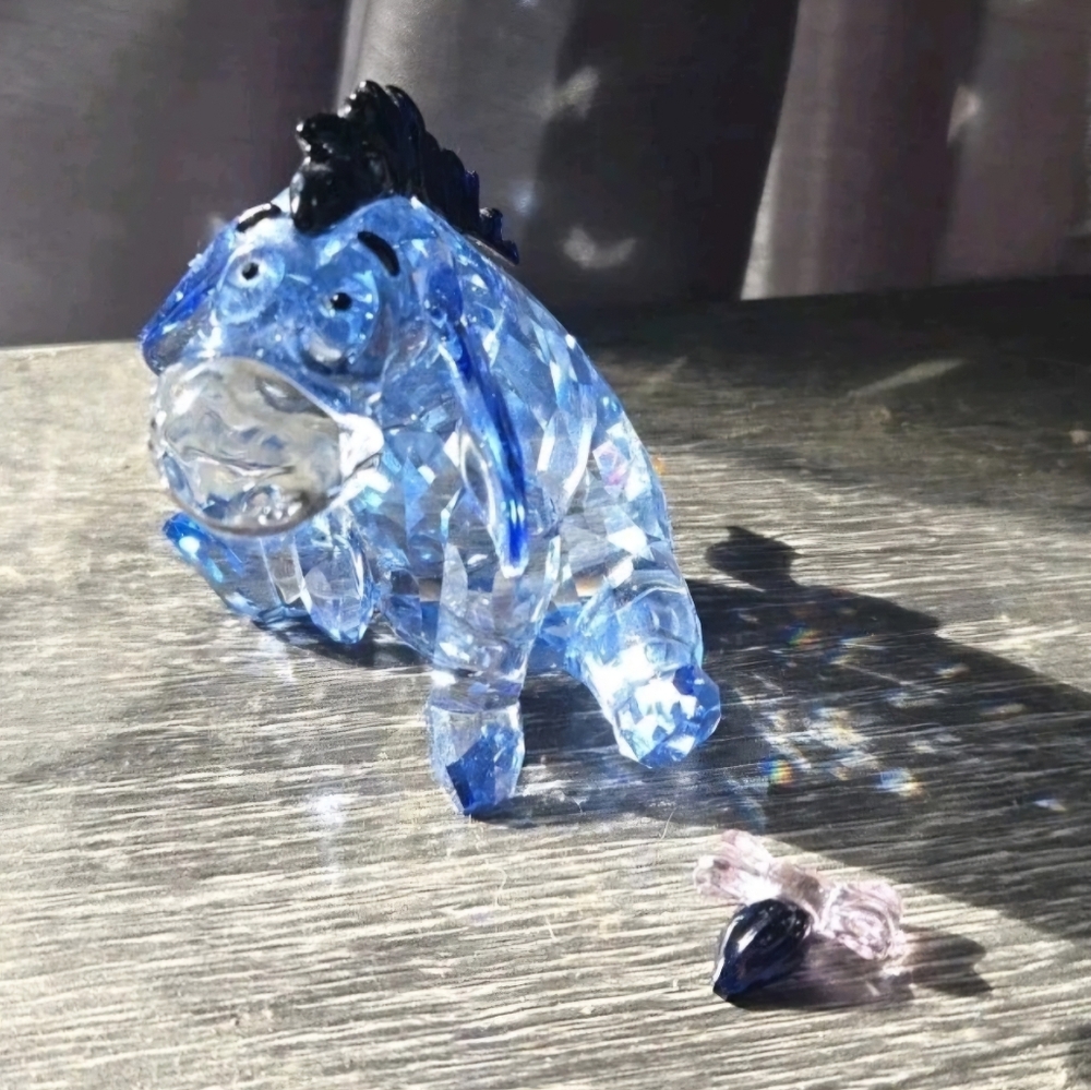 Swarovski Eeyore RETIRED Disney Crystal, No Box, Broken Tail, Missing Butterfly